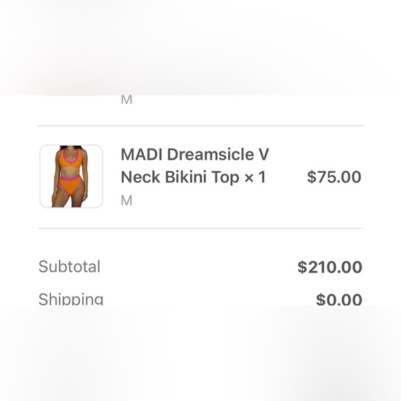 93 Play Street Madi Mango Dreamsicle V Neck Top Orange and Pink - Picture 3 of 3